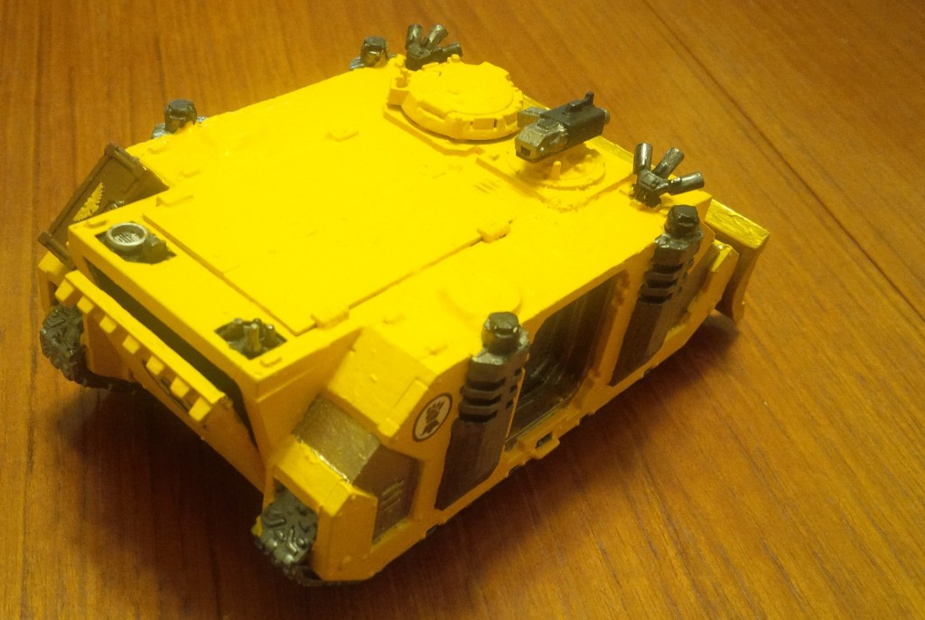 Imperial Fists Space Marine Rhino (rear view)