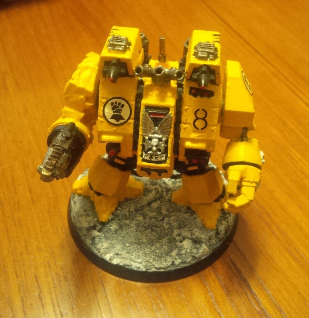 Imperial Fists Space Marine Dreadnought "Fort" (Front View)