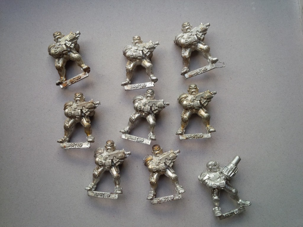 All the Arbites models ready to be primed